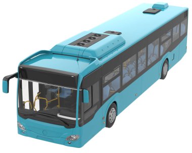 City bus isolated on background. 3d rendering - illustration