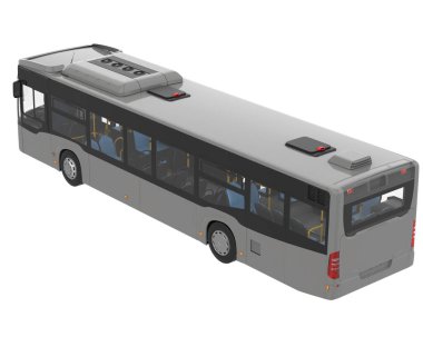 City bus isolated on background. 3d rendering - illustration