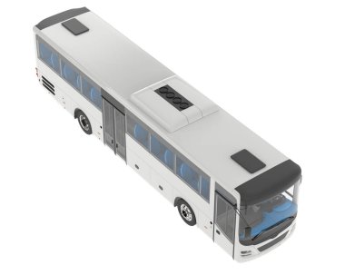 City bus isolated on background. 3d rendering - illustration