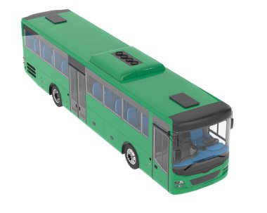 City bus isolated on background. 3d rendering - illustration