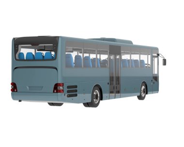 City bus isolated on background. 3d rendering - illustration