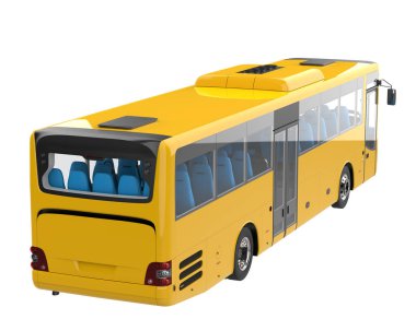 City bus isolated on background. 3d rendering - illustration