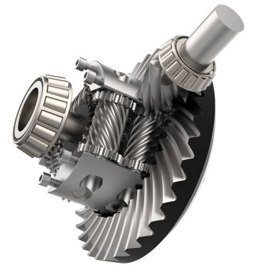 İletişim dişlisi arka planda izole edildi. 3d görüntüleme - illüstrasyon