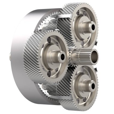 İletişim dişlisi arka planda izole edildi. 3d görüntüleme - illüstrasyon