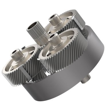 İletişim dişlisi arka planda izole edildi. 3d görüntüleme - illüstrasyon