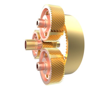 İletişim dişlisi arka planda izole edildi. 3d görüntüleme - illüstrasyon