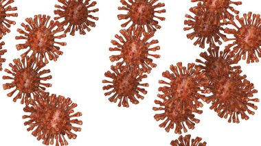 Coronavirus close-up scene isolated on background. Ideal for large publications or printing. 3d rendering - illustration