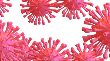 Coronavirus close-up scene isolated on background. Ideal for large publications or printing. 3d rendering - illustration