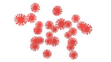 Coronavirus close-up scene isolated on background. Ideal for large publications or printing. 3d rendering - illustration