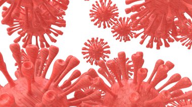 Coronavirus close-up scene isolated on background. Ideal for large publications or printing. 3d rendering - illustration