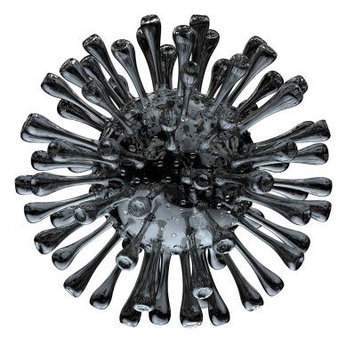 Coronavirus close-up scene isolated on background. Ideal for large publications or printing. 3d rendering - illustration