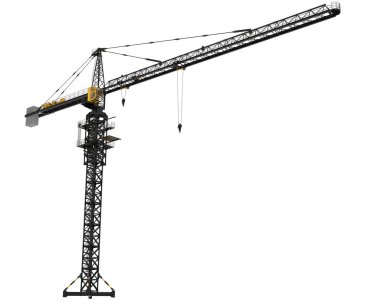 Crane arka planda izole edilmiş. 3d görüntüleme - illüstrasyon