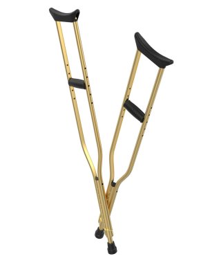 Koltuk değnekleri arka planda izole edildi. 3d görüntüleme - illüstrasyon