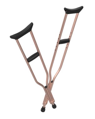 Koltuk değnekleri arka planda izole edildi. 3d görüntüleme - illüstrasyon