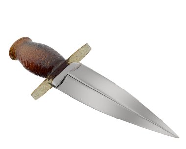 Throwing knife isolated on background. 3d rendering - illustration clipart