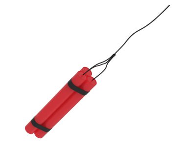 Beyaz arka plan üzerinde izole dinamit