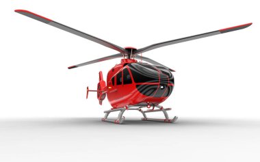 Modern helikopter beyaz arkaplanda izole edildi