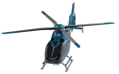 Modern helikopter beyaz arkaplanda izole edildi