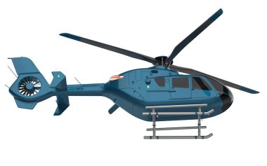 Modern helikopter beyaz arkaplanda izole edildi