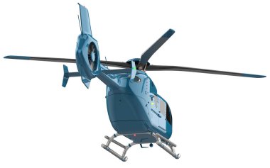 Modern helikopter beyaz arkaplanda izole edildi