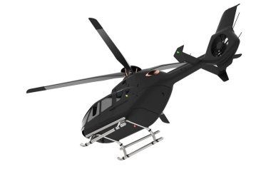 Modern helikopter beyaz arkaplanda izole edildi