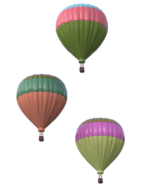 Warme Luchtballonnen Geïsoleerd Achtergrond Weergave Illustratie — Stockfoto