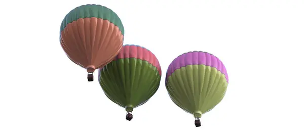 Hőlégballonok Elkülönítve Háttérben Renderelés Illusztráció — Stock Fotó