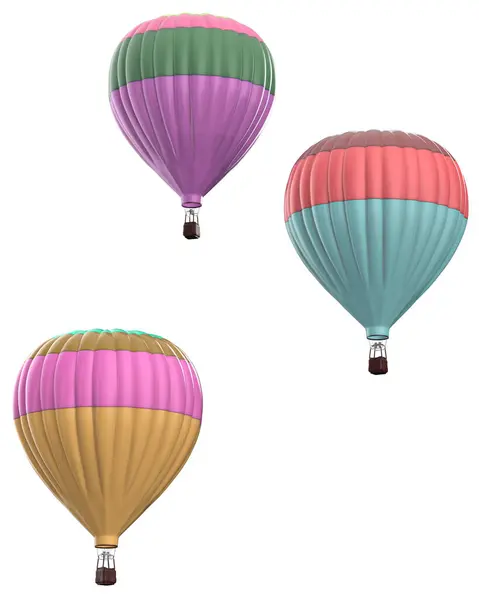 Μπαλόνια Θερμού Αέρα Απομονώνονται Στο Παρασκήνιο Απόδοση Εικονογράφηση — Φωτογραφία Αρχείου