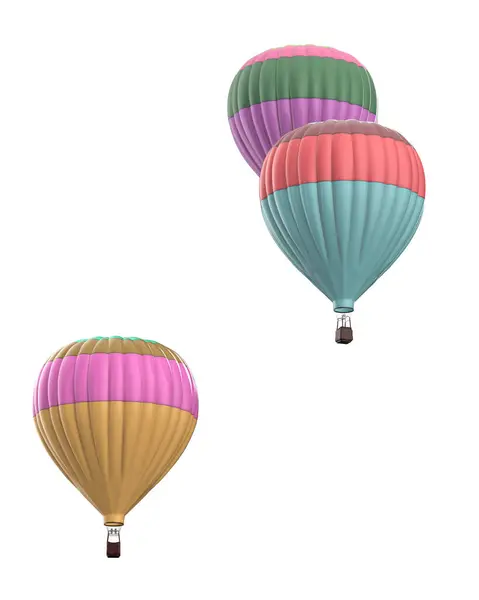 Hot Air Balloons Isolated Background Rendering Illustration — Stock Photo, Image