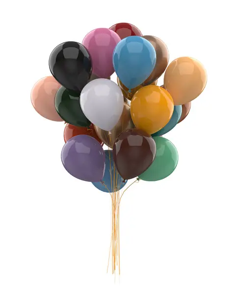 Tas Ballons Isolés Sur Fond Rendu Illustration — Photo