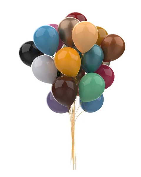 Ένα Μάτσο Μπαλόνια Απομονώνονται Στο Παρασκήνιο Render Εικονογράφηση — Φωτογραφία Αρχείου