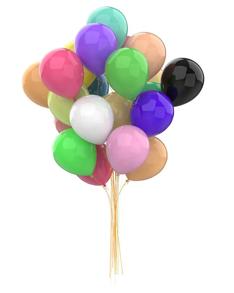 Bando Balões Isolados Fundo Rendering Ilustração — Fotografia de Stock