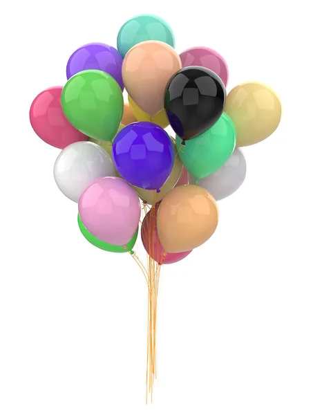 Ett Gäng Ballonger Isolerade Bakgrunden Rendering Illustration — Stockfoto