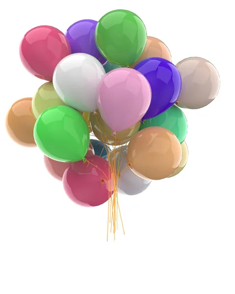 Een Stel Ballonnen Geïsoleerd Achtergrond Weergave Illustratie — Stockfoto