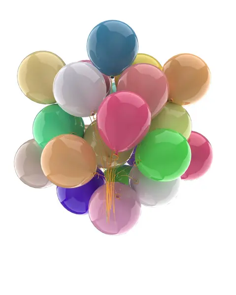 Flok Balloner Isoleret Baggrund Rendering Illustration - Stock-foto