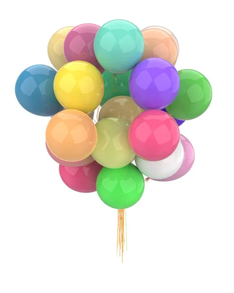 Ett Gäng Ballonger Isolerade Bakgrunden Rendering Illustration — Stockfoto