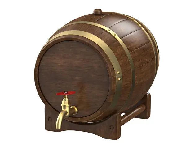 Wooden Barrel Beer Isolated White — Stock Photo, Image