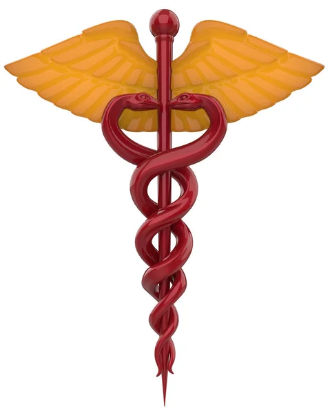 Kaduceusz Symbol Medycyny Odizolowany Tle Idealny Dużych Publikacji Lub Druku — Zdjęcie stockowe