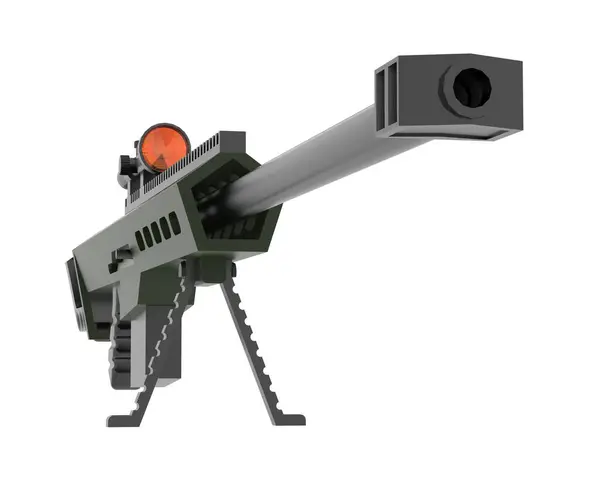 Machinegeweer Met Driekwart Vooraanzicht Geïsoleerd Achtergrond Weergave Illustratie — Stockfoto