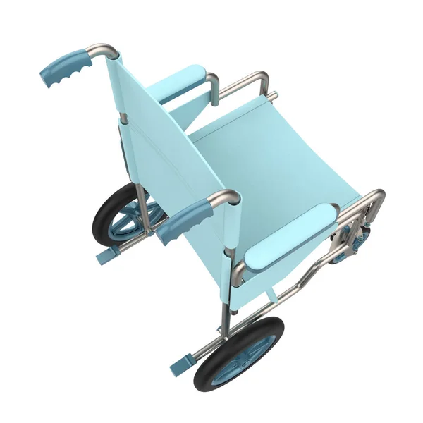 Blauer Rollstuhl Isoliert Auf Weiß — Stockfoto