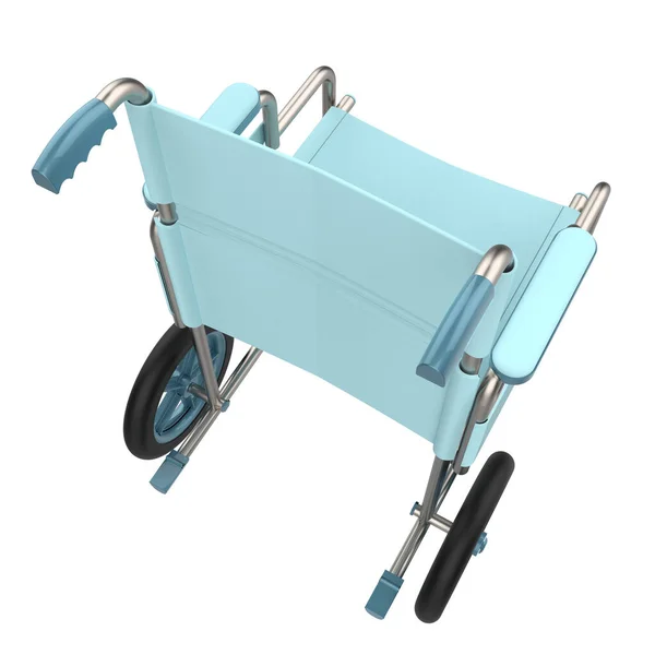 3D蓝色轮椅 白色隔离 — 图库照片