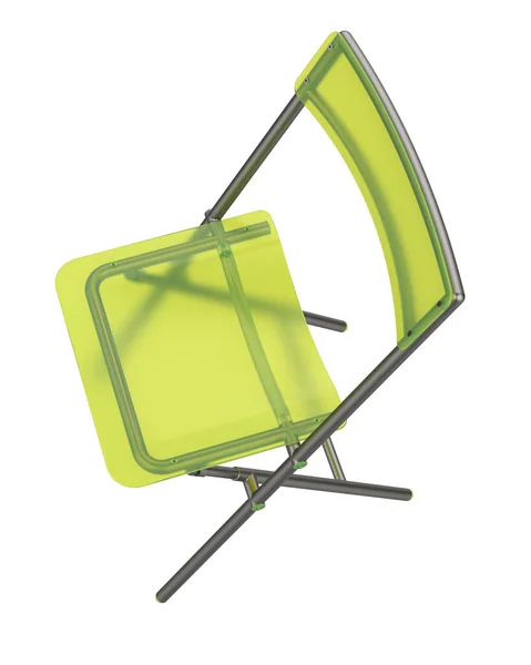 バックグラウンドで隔離された折り畳み椅子 大規模な出版物や印刷に最適です 3Dレンダリング イラスト — ストック写真