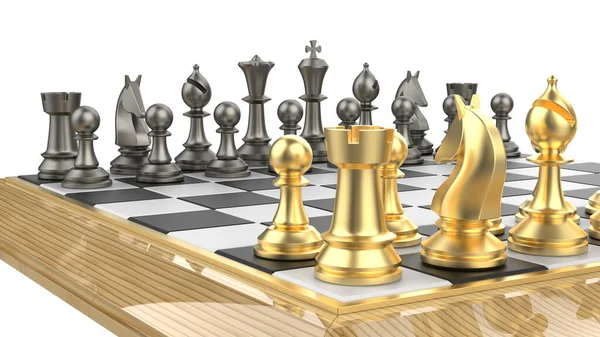 Illustration Chess Board Table Pieces — Stock Photo, Image