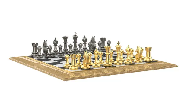 Ілюстрація Шахового Столу Фігурами — стокове фото