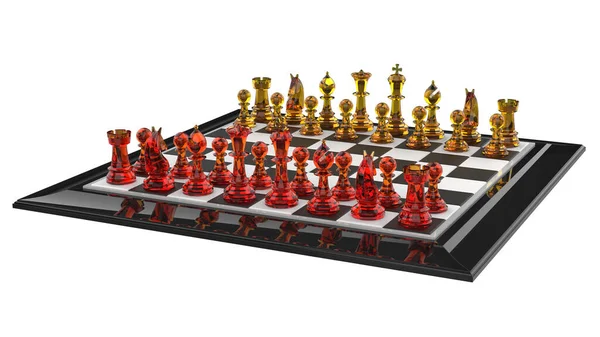 Απεικόνιση Του Πίνακα Σκακιού Κομμάτια — Φωτογραφία Αρχείου