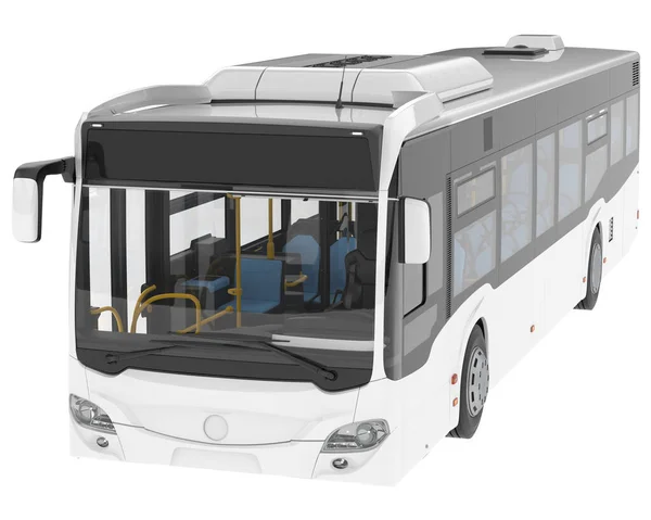 Ônibus Fundo Branco Renderização — Fotografia de Stock