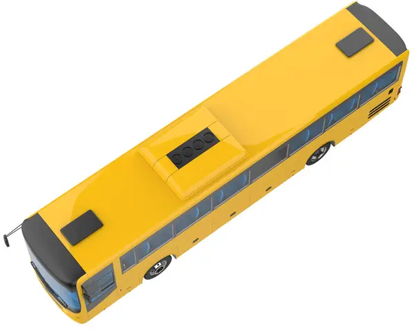 市バスの背景に隔離された 3Dレンダリング イラスト — ストック写真
