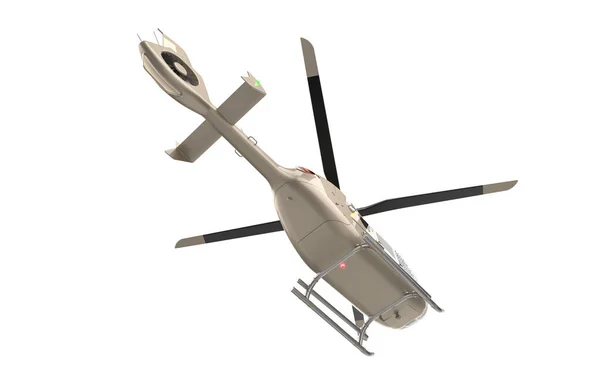 Helicóptero Moderno Isolado Fundo Branco — Fotografia de Stock