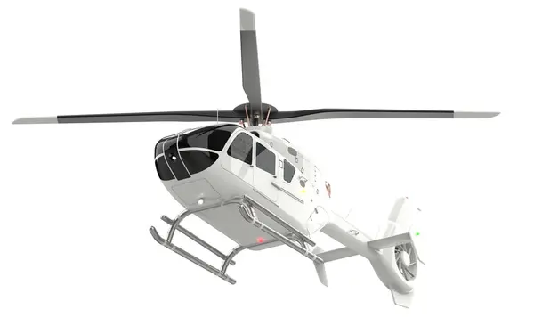 Hélicoptère Moderne Isolé Sur Fond Blanc — Photo