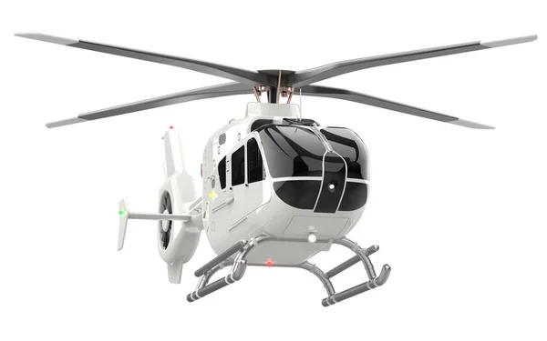 Modern Helikopter Isolerad Vit Bakgrund — Stockfoto
